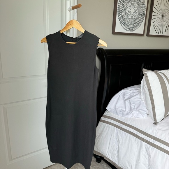 Vince Charcoal Grey Sleeveless Midi Sheath Dress - Picture 4 of 9